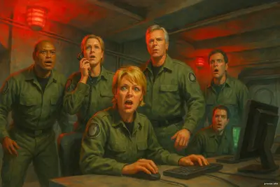 «Звёздные врата: SG-1», сезон 8, серия 14 - «Полная Тревога» телефонный звонок